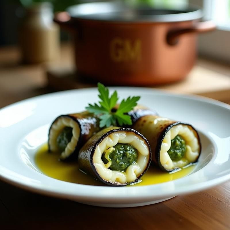 Canelones de Berenjena Rellenos de Merluza y Espirulina: Receta en Olla GM
