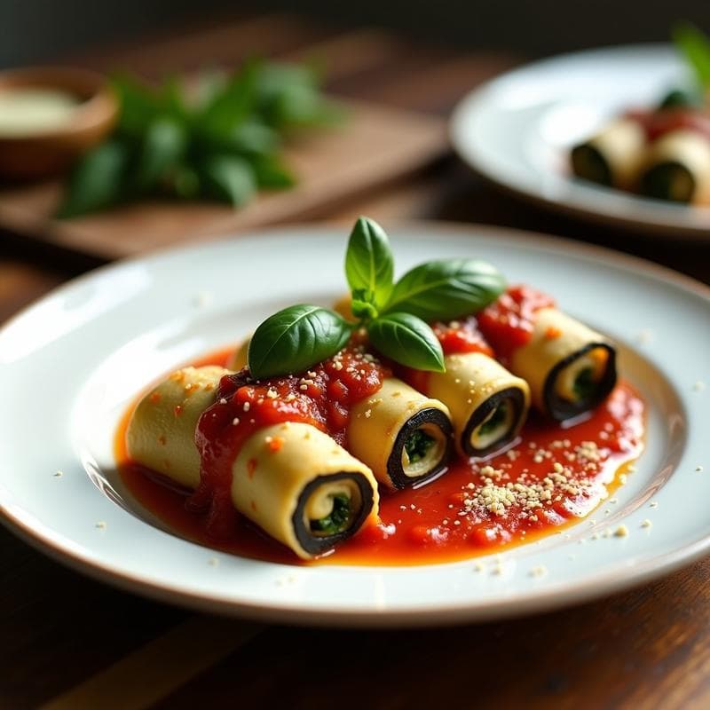 Canelones de Berenjena y Soja Texturizada: Receta Italiana Vegana en Airfryer