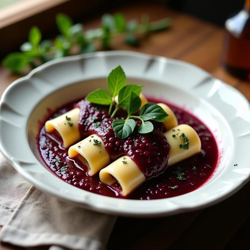Canelones de Berros y Queso de Cashew con Salsa de Mosto: Receta Italiana Vegana en Olla Lenta