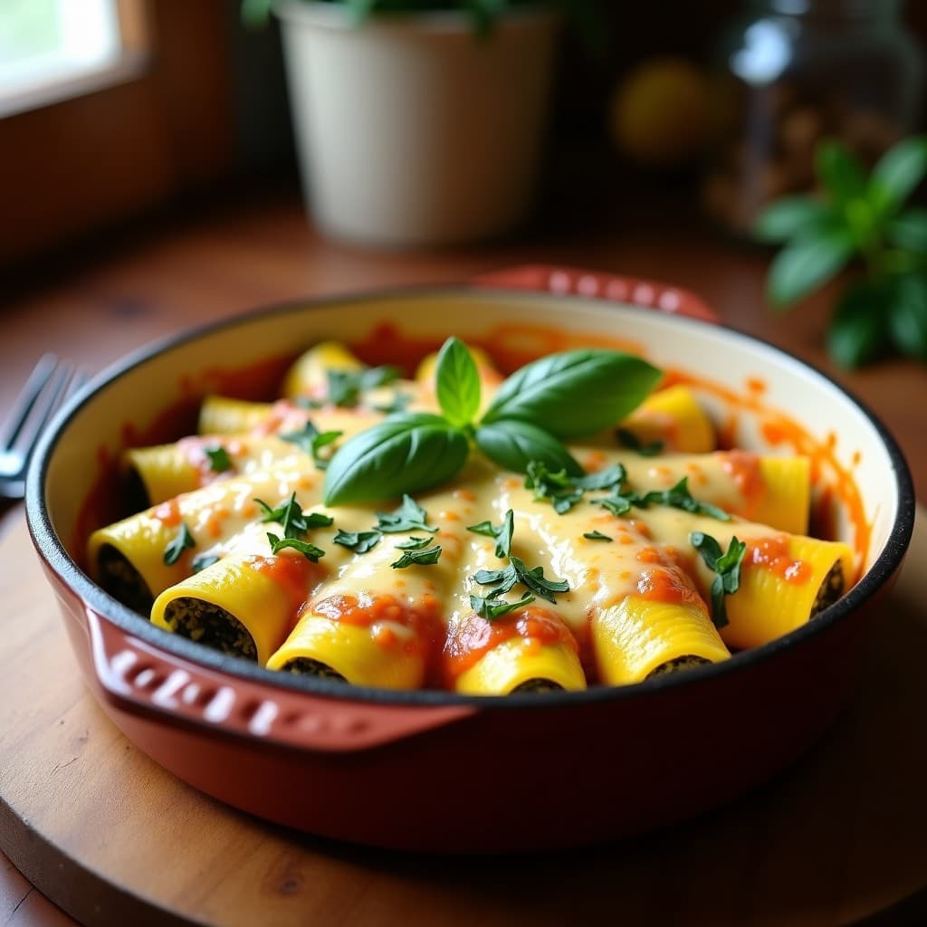  Canelones de Calabacín y Champiñones con Salsa de Azafrán: Receta Italiana Sin Pasta en 30 Minutos