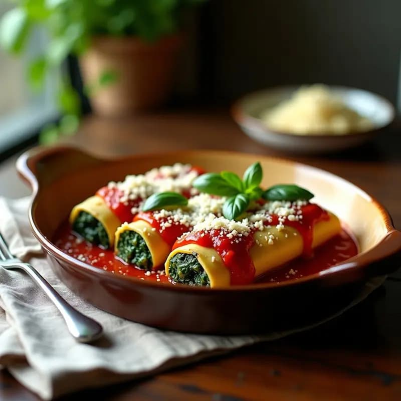 Canelones de Calabacín con Relleno de Espinaca y Queso de Cabaña: Receta Argentina Sin Lactosa