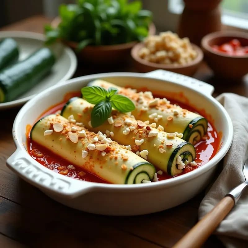 Canelones de Calabacín y Queso Feta: Receta Portuguesa Ligera y Sin Gluten