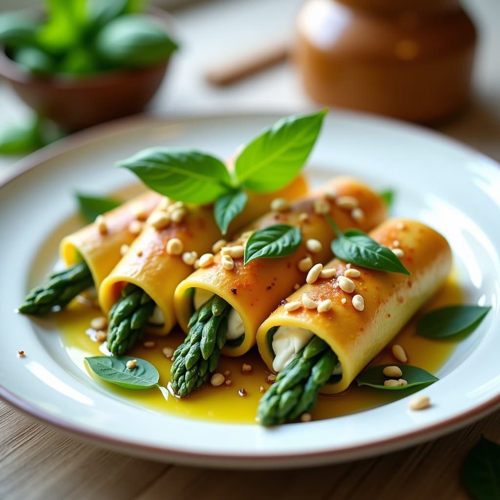 Canelones de Láminas de Calabacín con Relleno de Ricotta y Espárragos: Receta Sin Pasta en Airfryer