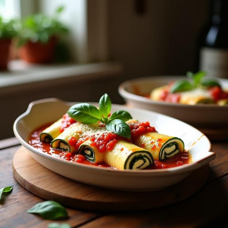 Canelones de Calabacín y Ricotta: Receta Italien Sin Pasta y Alta en Proteína