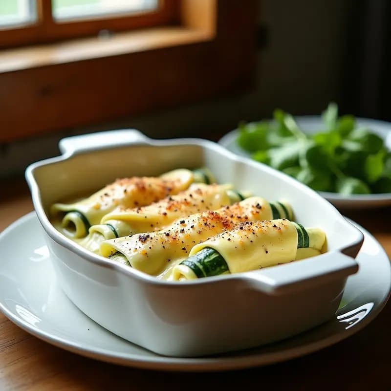 Canelones de Espagueti de Calabacín y Espinacas: Receta Keto en Thermomix con Salsa Bechamel de Anacardos
