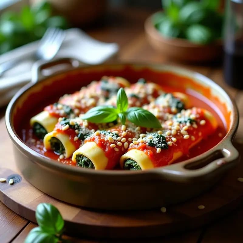 Canelones de Espaguetis de Calabacín con Relleno de Espinaca y Ricotta: Receta Italiana Keto