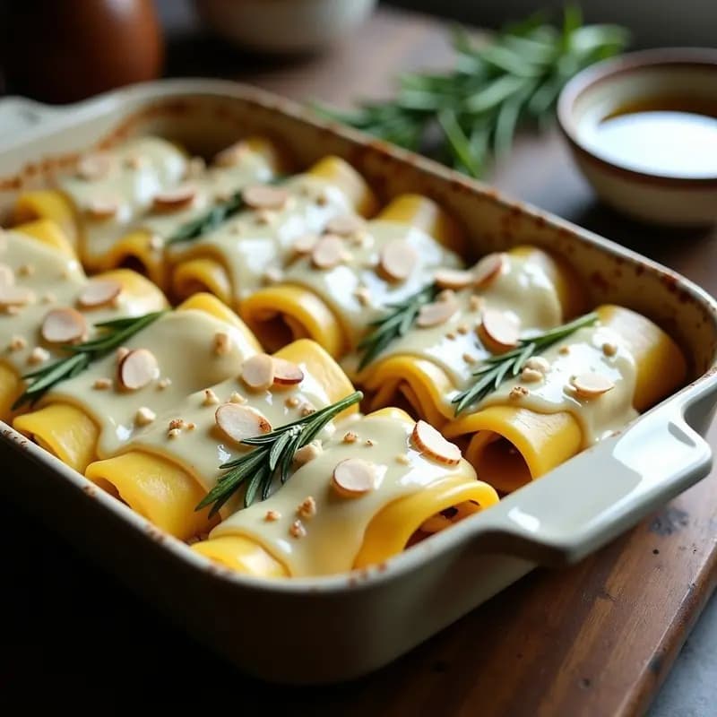 Canelones de Espárragos Aragoneses y Bechamel de Avena: Receta Española Sin Lácteos