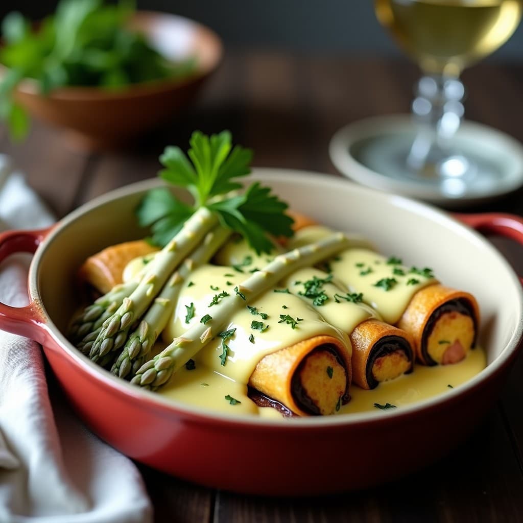 Canelones de Espárragos Blancos y Salsa Holandaise Vegana: Receta Sin Gluten en Horno