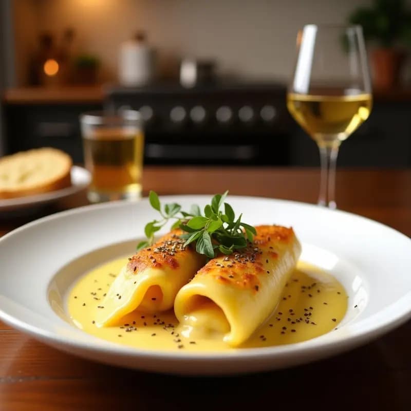 Canelones de Espárragos y Queso de Cabra con Bechamel de Anacardos: Receta Española Vegana