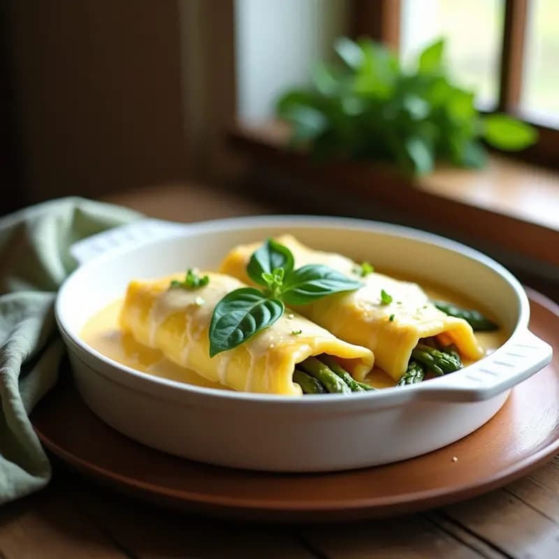 Canelones de Espárragos y Ricotta Light: Receta Italiana Baja en Calorías