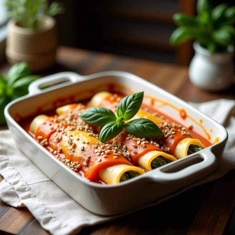 Canelones de Espárragos y Tofu Sedoso con Bechamel de Avena: Receta Vegana Sin Lactosa