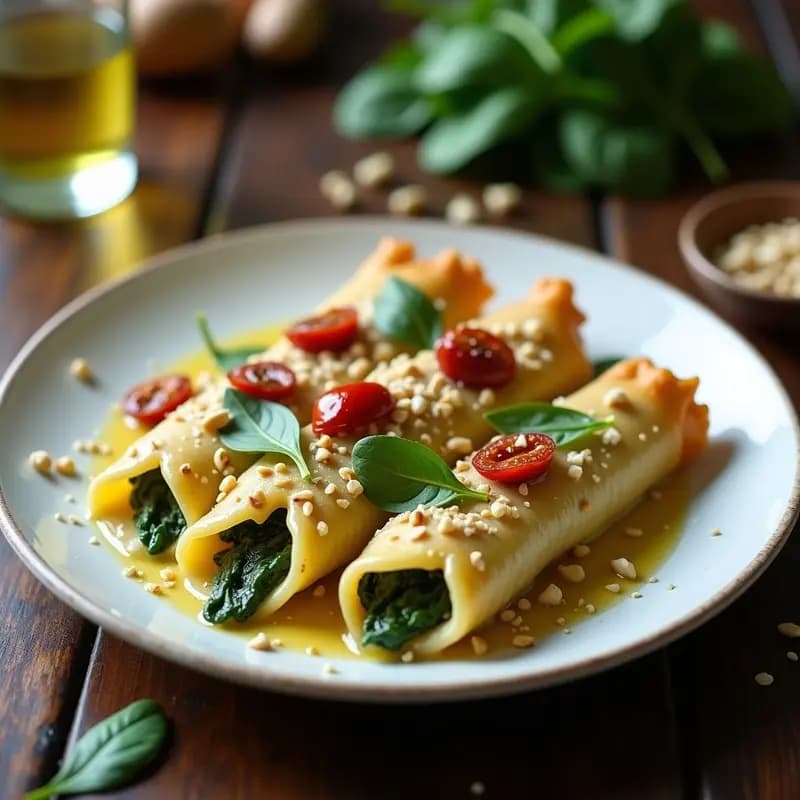 Canelones de Espinaca y Queso de Cabra con Bechamel de Avena: Receta Italiana Sin Lácteos