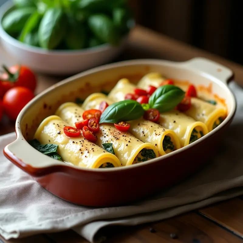 Canelones de Espinaca y Queso de Macadamia con Bechamel de Avena: Receta Vegana al Horno