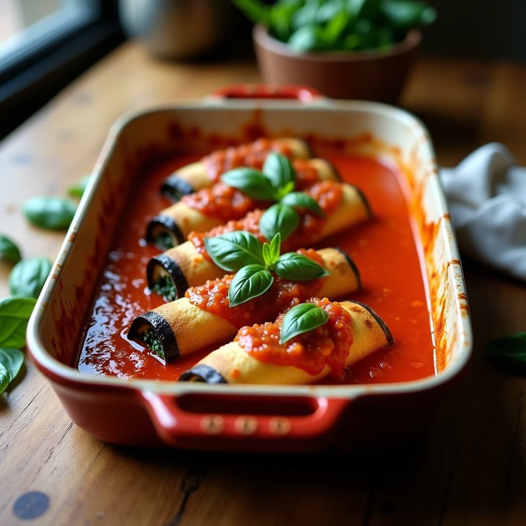 Canelones de Espinaca y Tofu Ahumado con Salsa de Tomate Casera: Receta Vegana Sin Gluten