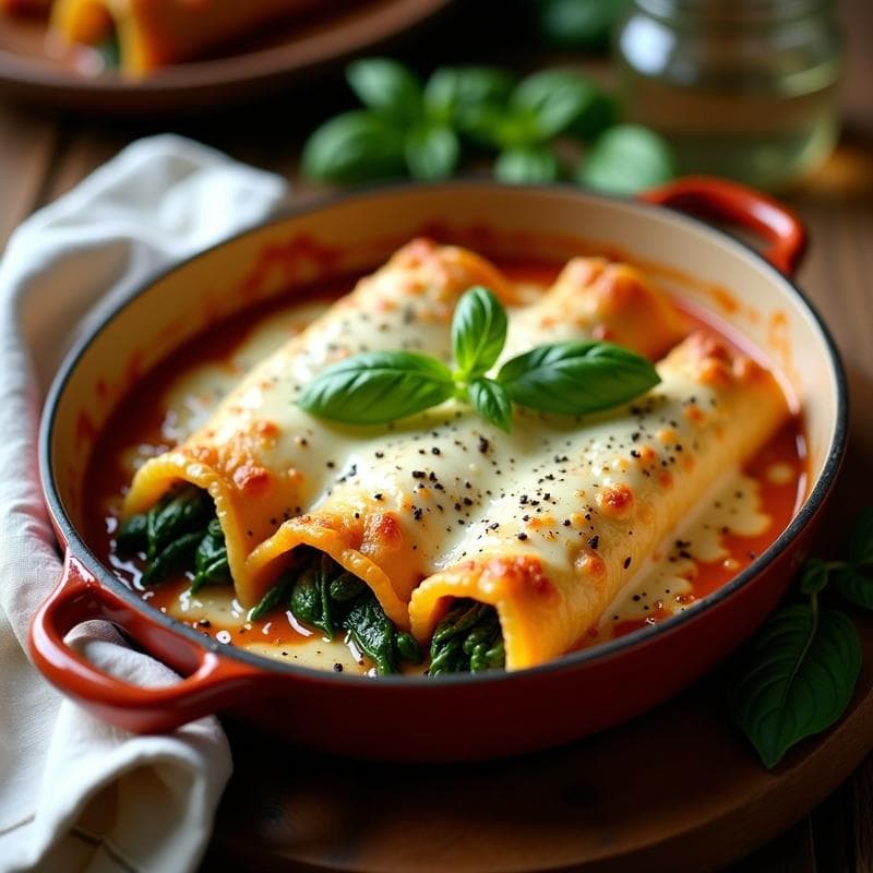 Canelones de Espinaca y Tofu al Horno: Receta Vegetariana Alta en Proteína y Sin Gluten