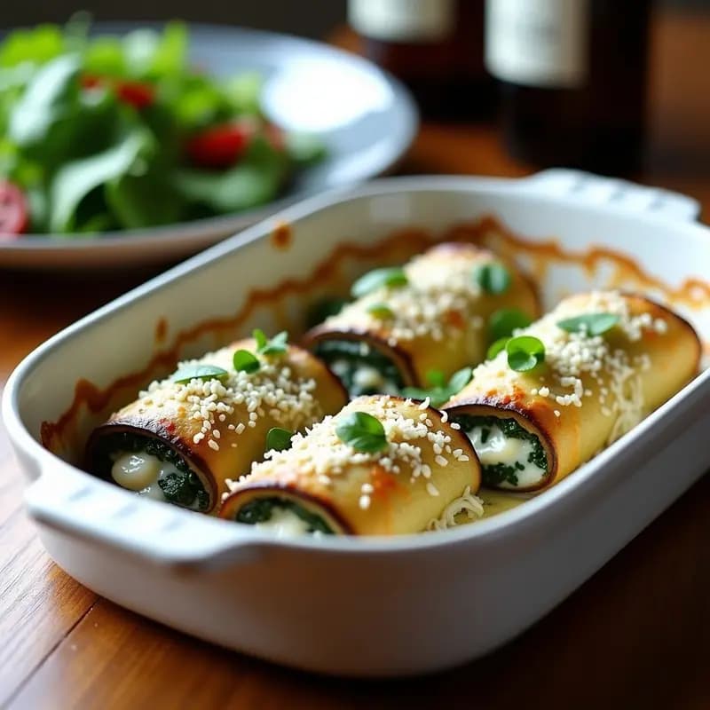 Canelones de Espinacas y Requesón: Receta Española Ligera y Sin Harina