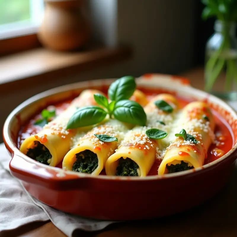 Canelones de Espinacas y Requesón: Receta Italiana Vegetariana y Alta en Calcio