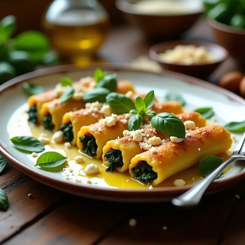 Canelones de Espinacas y Tofu con Bechamel de almendras: Receta Italiana Vegana y Sin Lactosa
