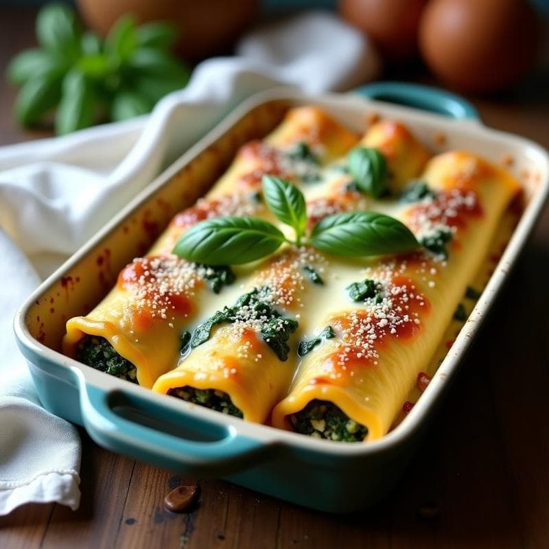 Canelones de Espinacas y Tofu con Salsa Bechamel de Avena: Receta Vegana y Sin Gluten