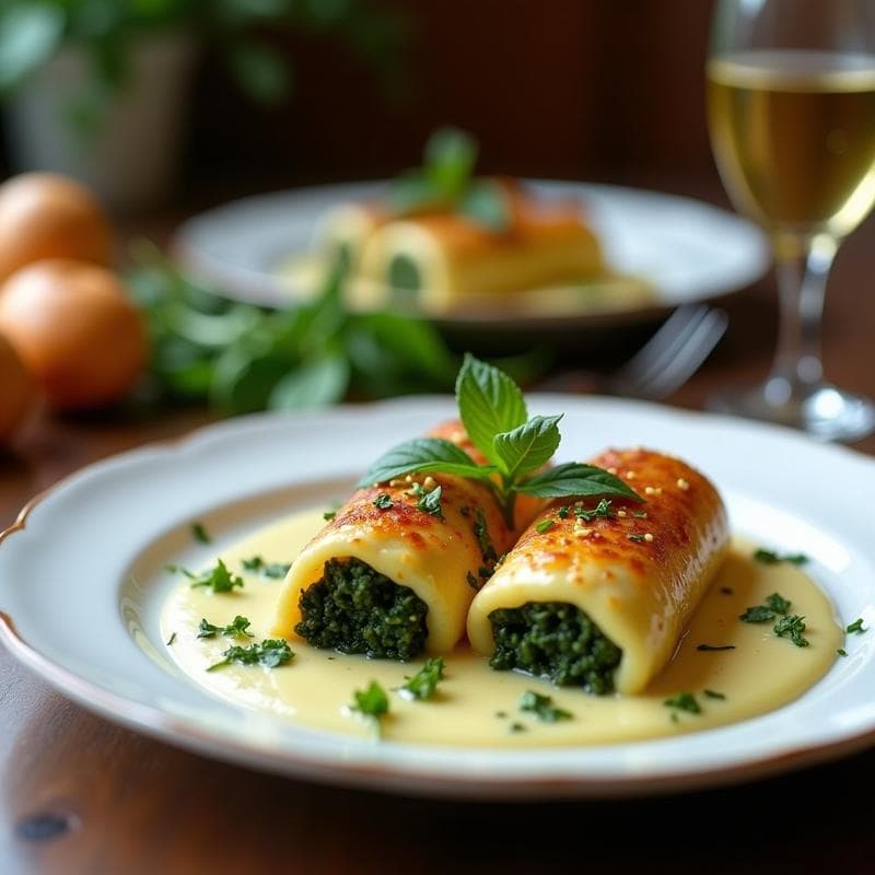 Canelones de Espirulina y Espinacas con Bechamel de Anacardos: Receta Vegana Sin Pasta