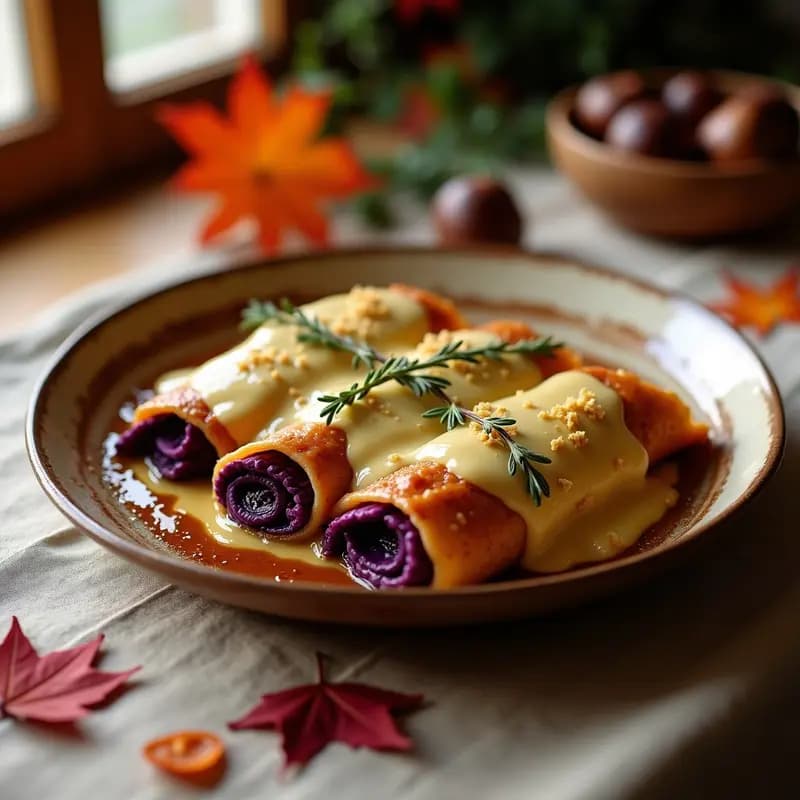 Canelones de Lombarda y Setas con Bechamel de Castañas: Receta de Otoño Vegana y Sin Lactosa