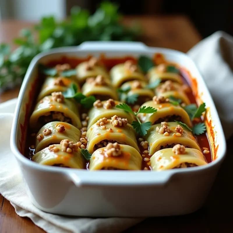 Canelones de Repollo con Relleno de Champiñones Portobello y Nueces: Receta Italiana Vegana y Sin Pasta
