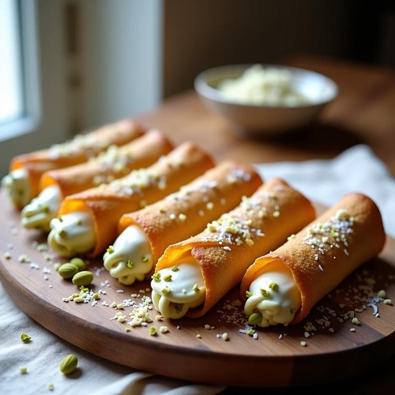 Cannoli de Ricotta de Anacardos y Pistacho: Postre Vegano Sin Horno y Sin Azúcar