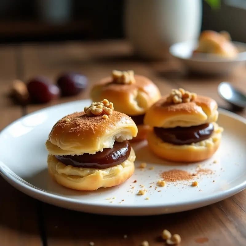 Canutillos de Hojaldre con Crema de Dátiles: Postre Francés Sin Azúcar y Sin Lactosa