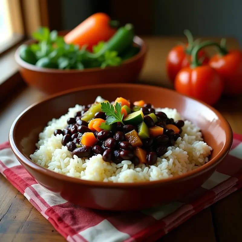 Caraotas Negras con Arroz: Receta Canaria de Legumbres y Verduras