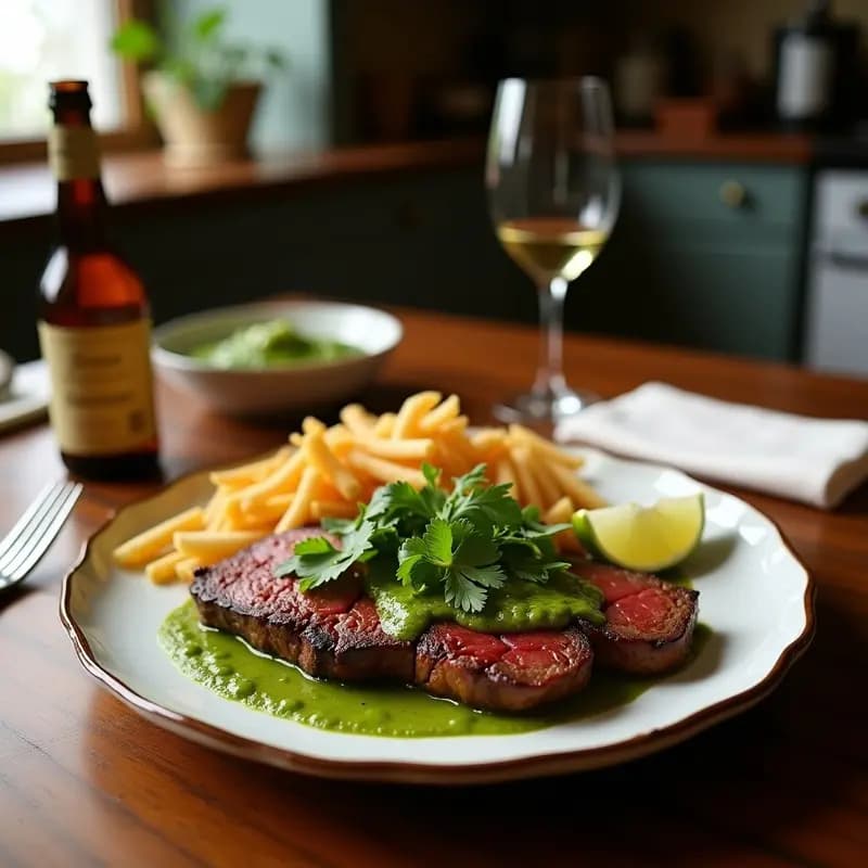 Carne Asada con Chimichurri de Cilantro y Lima: Receta Argentina en 20 Minutos