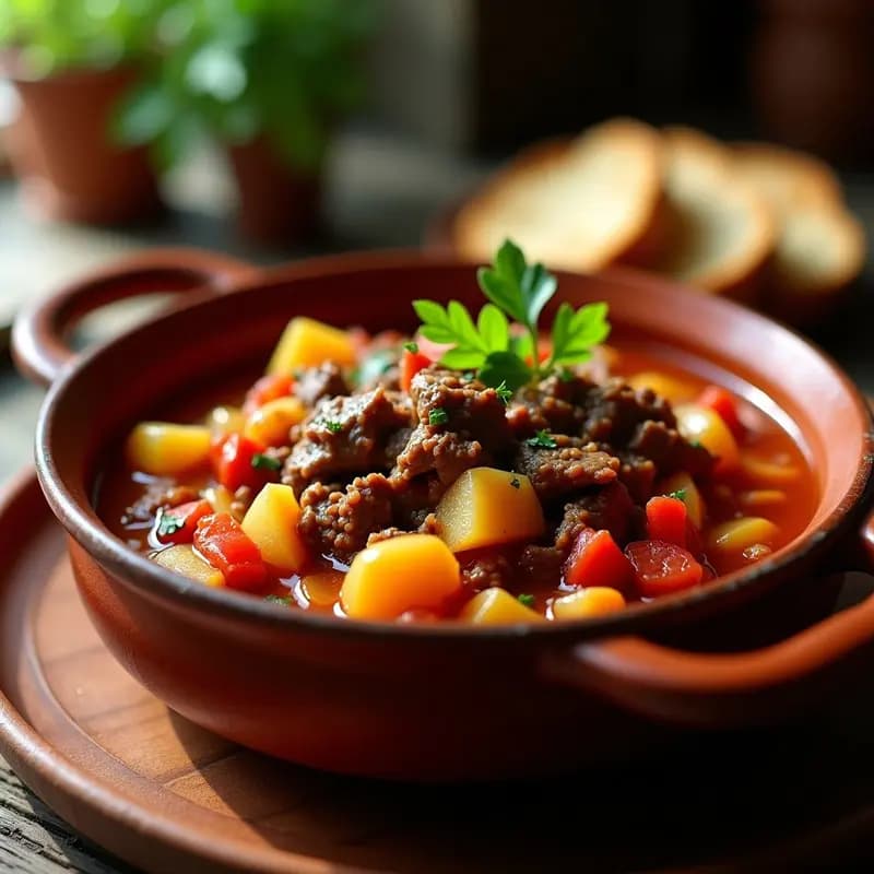 Carne mechada con Tomate y Patatas: Receta Española de Aprovechamiento en Olla