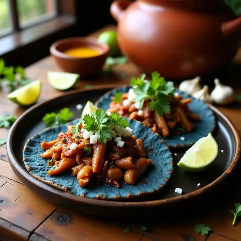 Carnitas de Pollo al Chipotle con Tortillas de Maíz Azul: Receta Mexicana en Olla Lenta