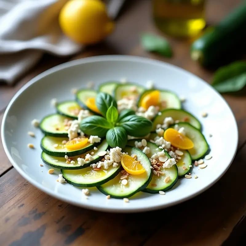 Carpaccio de Calabacín y Queso de Cabra: Entrante Italiano Keto y Sin Lactosa