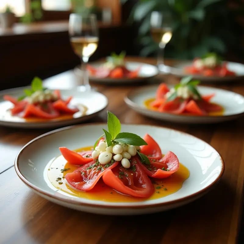 Carpaccio de Remolacha y Queso Feta con Vinagreta de Mostaza: Entrante Griega Sin Gluten