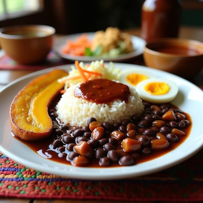 Casado Costarricense con Salsa Lizano: Receta en Olla Express con Plátano Macho