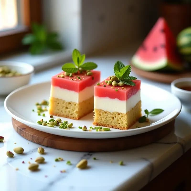 Cassata Siciliana de Sandía y Queso de Almendras: Postre Italiano Refrescante Sin Lácteos
