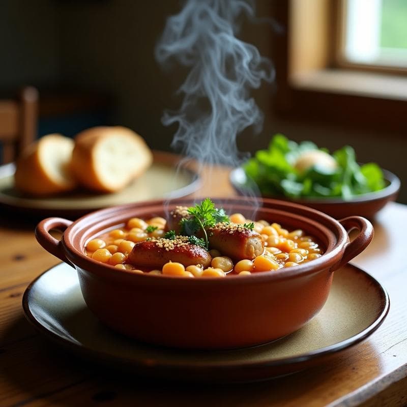 Cassoulet de Alubias Blancas y Salchicha de Seitán: Receta Francesa Vegana en Olla Lenta
