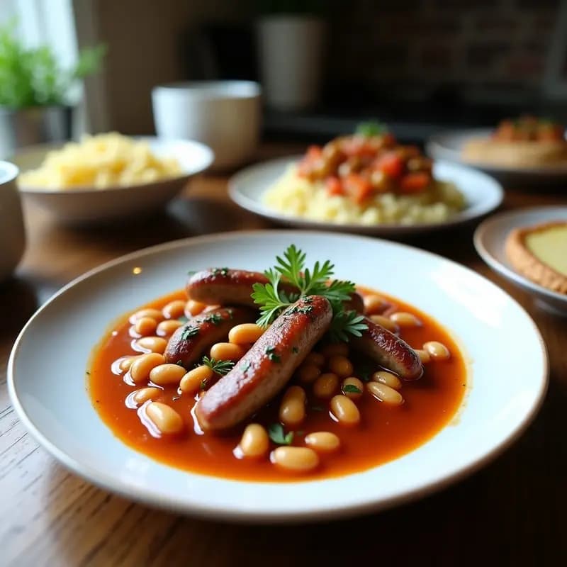 Cassoulet Francés de Alubias Blancas y Salchicha de Seitan: Estofado Vegano con Hierbas Provenzales