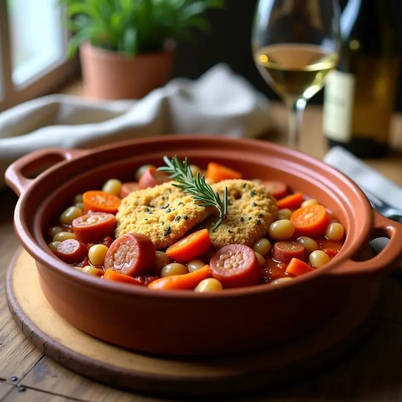 Cassoulet Francés de Frijoles Blancos y Salchichas Veganas: Receta Tradicional Reinventada