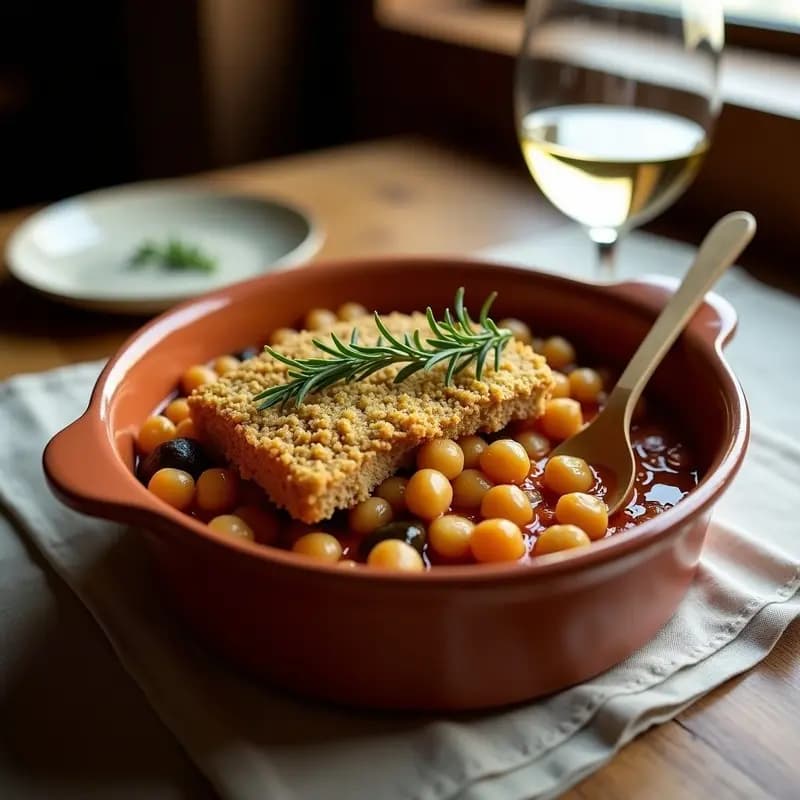 Cassoulet de Garbanzos y Berenjena: Receta Francesa Vegana en Olla Lenta y Tradicional