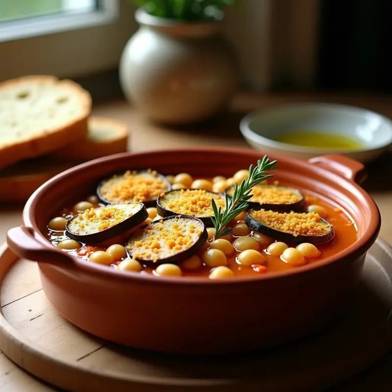 Cassoulet de Garbanzos y Berenjenas: Versión Vegana de la Receta Francesa de Tolosa