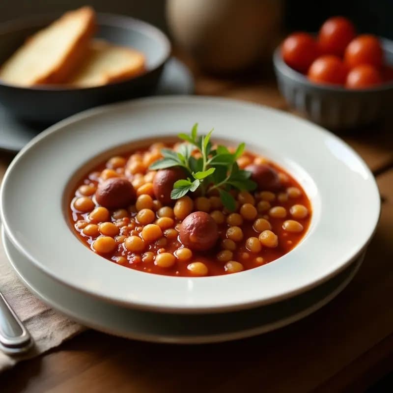 Cassoulet de Garbanzos y Salchichas Vegetales: Receta Francesa Reconfortante y Vegana