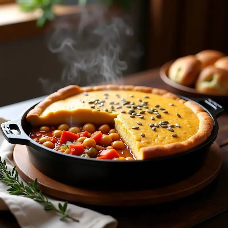 Cassoulet Francés de Garbanzos y Verduras con Pan de Maíz: Receta Vegana y Reconfortante