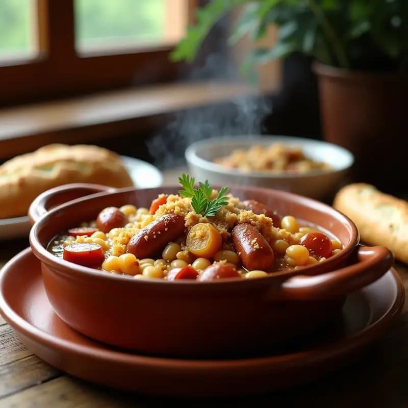 Cassoulet Francés con Judías Blancas y Salchichas de Toulouse: Receta Rústica al Horno