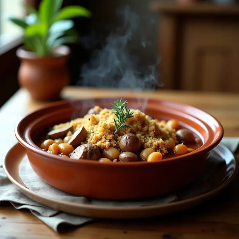 Cassoulet Vegano con Judías Blancas y Champiñones: Receta Francesa en Olla Lenta