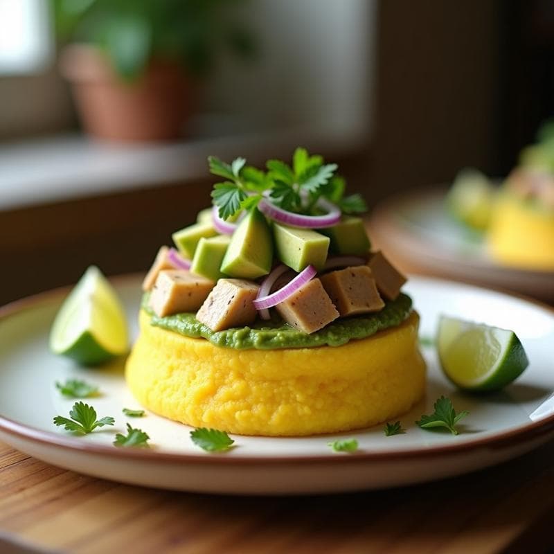 Causa Rellena de Atún y Aguacate con Ají Amarillo: Receta Peruana en Thermomix