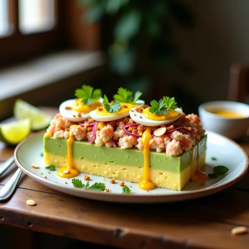 Causa Limeña de Aguacate y Centolla: Receta Peruana sin Patata y Keto