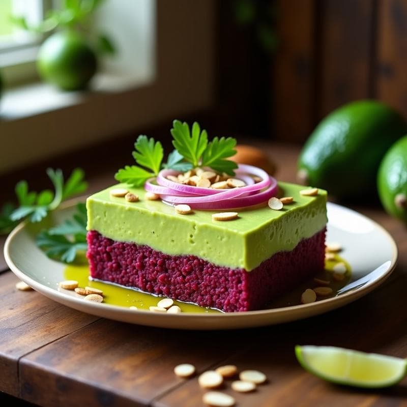 Causa Limeña de Aguacate y Remolacha: Receta Peruana Vegana Sin Cocción