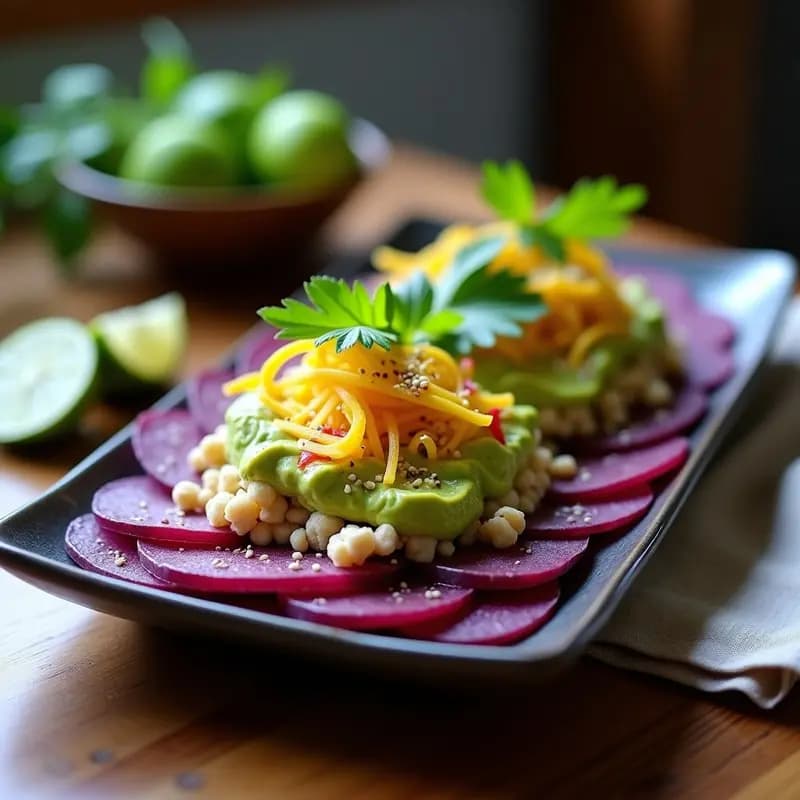 Causa Limeña de Camote Morado con Aguacate: Receta Peruana sin Lácteos y Crudivegana
