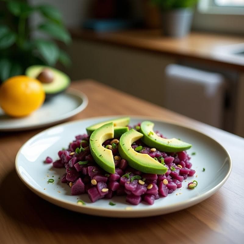 Causa Limeña de Camote Morado con Relleno de Palta y Ají Amarillo: Receta Peruana Keto Sin Harina